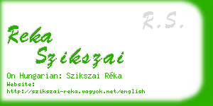 reka szikszai business card